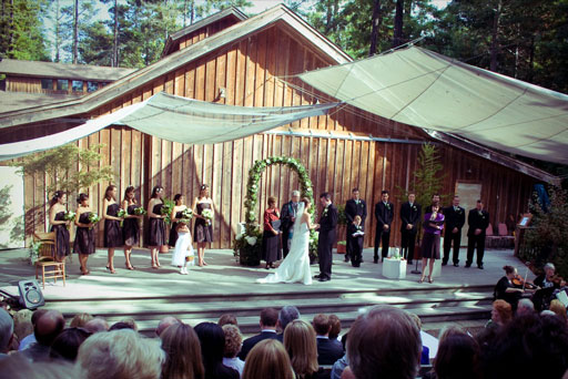 Wedding ceremony in the Gualala Arts Center amphitheater