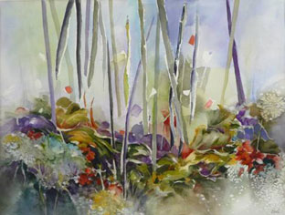 Carol Chell - Mystic Garden, watercolor