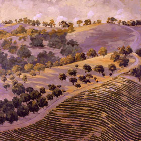 Studio Discovery Tour artist Sarah Waldron: Vineyard on Slope