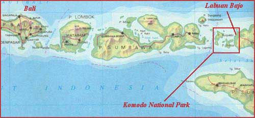 Komodo Island, map