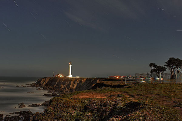 Point Arena Lighthouse at Night, photo by Richard Skidmore
