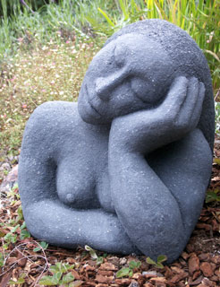 concrete garden sculpture by Diane Cochran