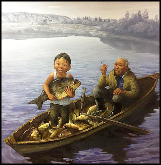 Boy with Fish, by Andrey Chikachev