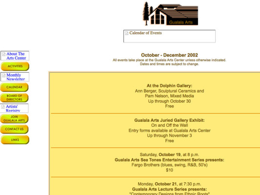 Events page, 2001