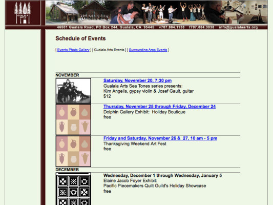 Events page, 2004
