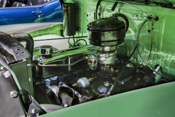 Engine compartment of Hannah O'Brien's 1953 Chevrolet 3100 Pickup (photo by Ron Bolander)